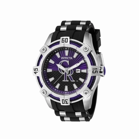 Invicta Men's Quartz Watch - MLB Colorado Rockies Black and Purple Dial Strap | 43267