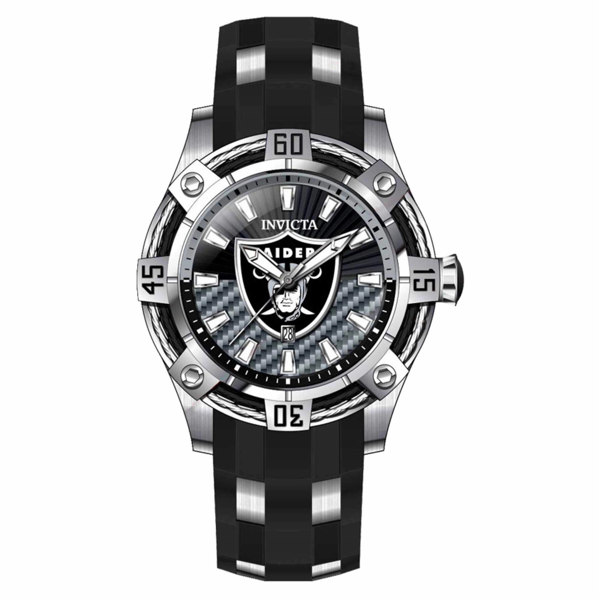 Invicta Men's Quartz Watch - NFL Las Vegas Raiders Grey and Black Dial Strap | 42066