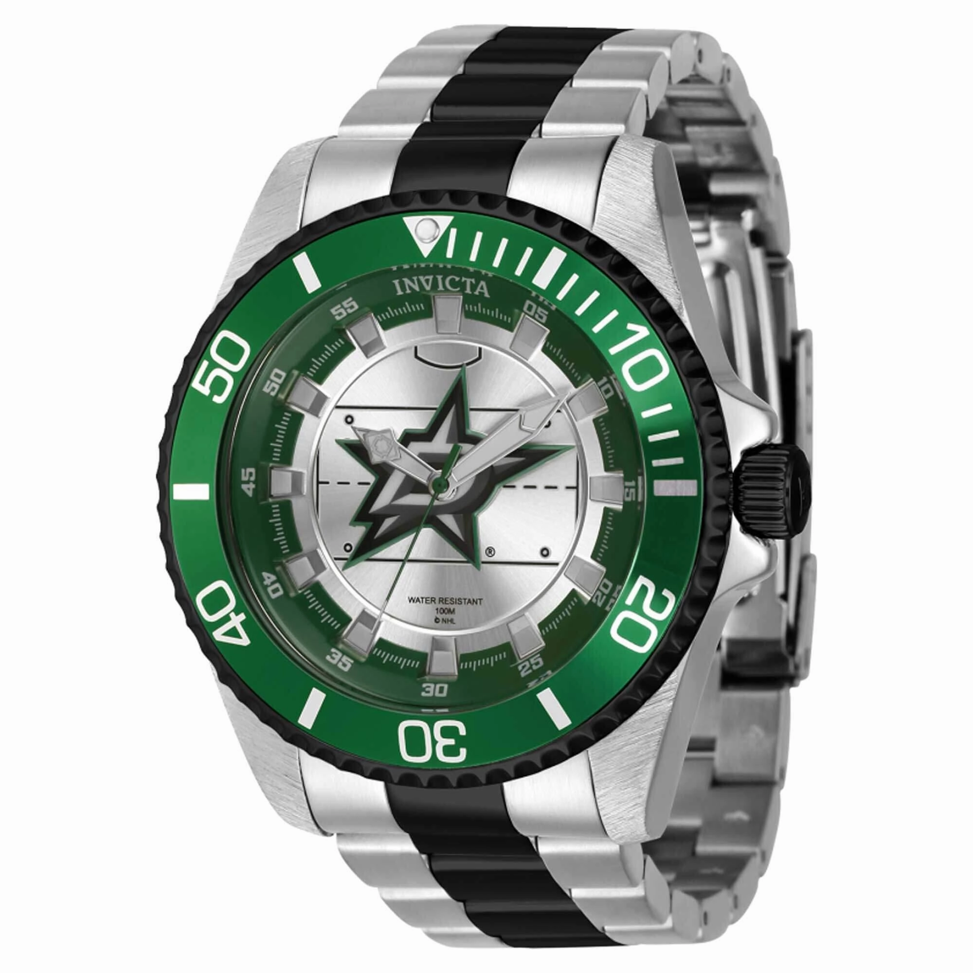 Invicta Men's Quartz Watch - NHL Dallas Stars Green and Black Rotating Bezel | 42249