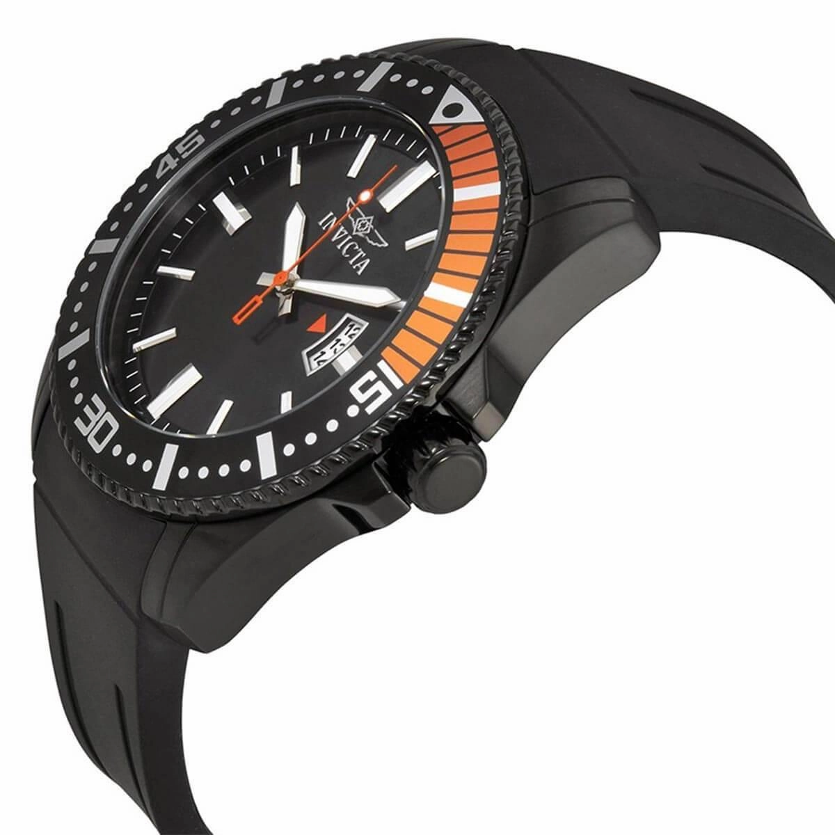Invicta Men's Quartz Watch - Pro Diver Black Dial Black Polyurethane Strap | 21449