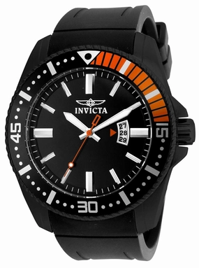 Invicta Men's Quartz Watch - Pro Diver Black Dial Black Polyurethane Strap | 21449