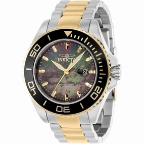 Invicta Men's Quartz Watch - Pro Diver Black MOP Dial Two Tone Steel Bracelet | 37432