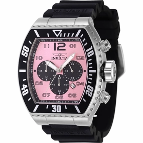 Invicta Men's Quartz Watch - Pro Diver Chronograph Pink, Black Dial Strap | 47286
