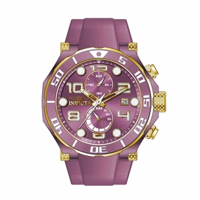 Invicta Men's Quartz Watch - Pro Diver Chronograph Purple Dial Rubber Strap | 40656