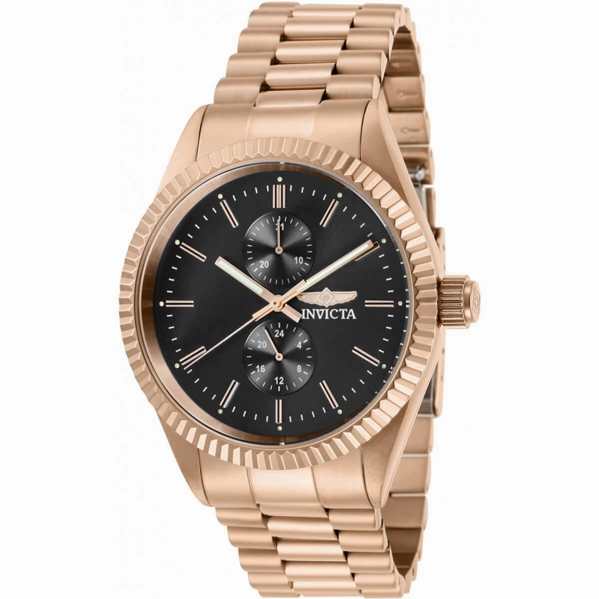 Invicta Men's Quartz Watch - Specialty Charcoal Dial Rose Gold Bracelet | 29432
