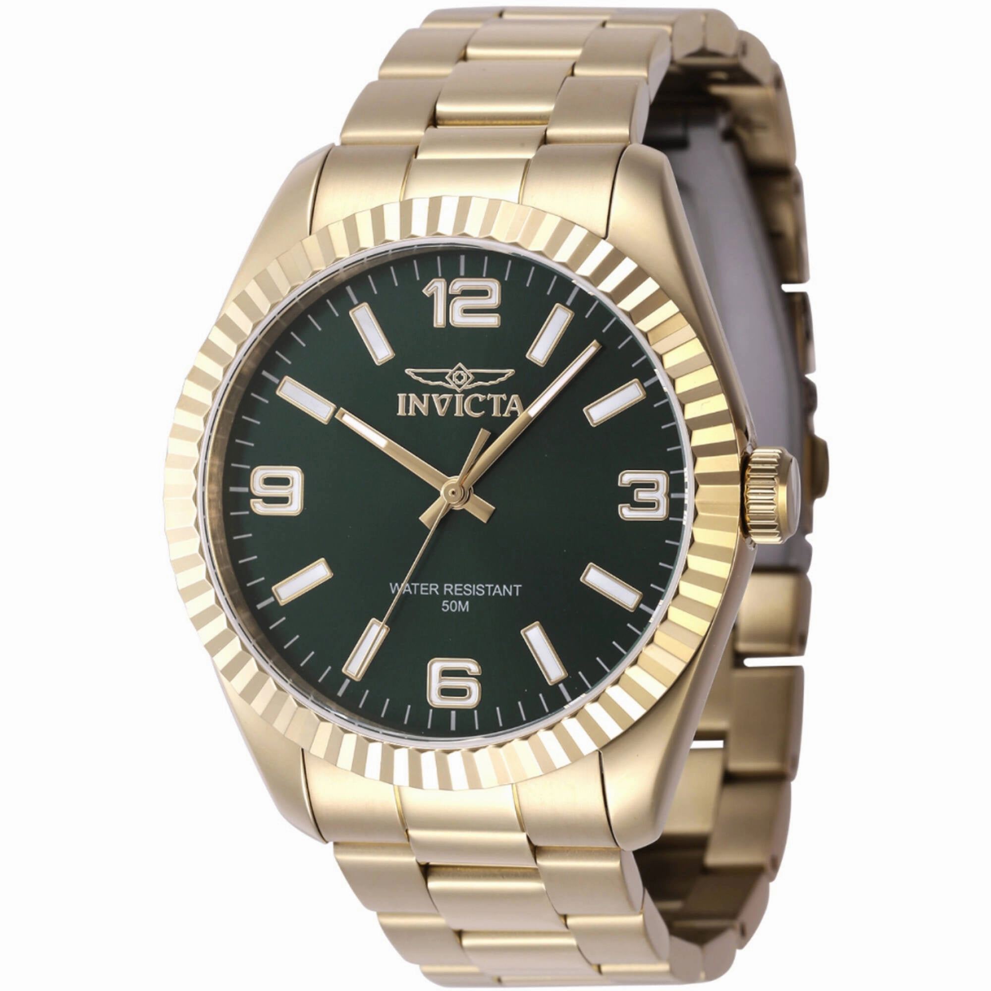 Invicta Men's Quartz Watch - Specialty Green Dial Yellow Gold Bracelet | 47459