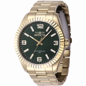 Invicta Men's Quartz Watch - Specialty Green Dial Yellow Gold Bracelet | 47459