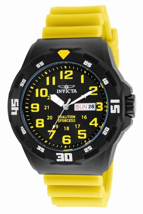 Invicta Men's Strap Watch - Coalition Forces Japanese Quartz Yellow Silicone | 25328