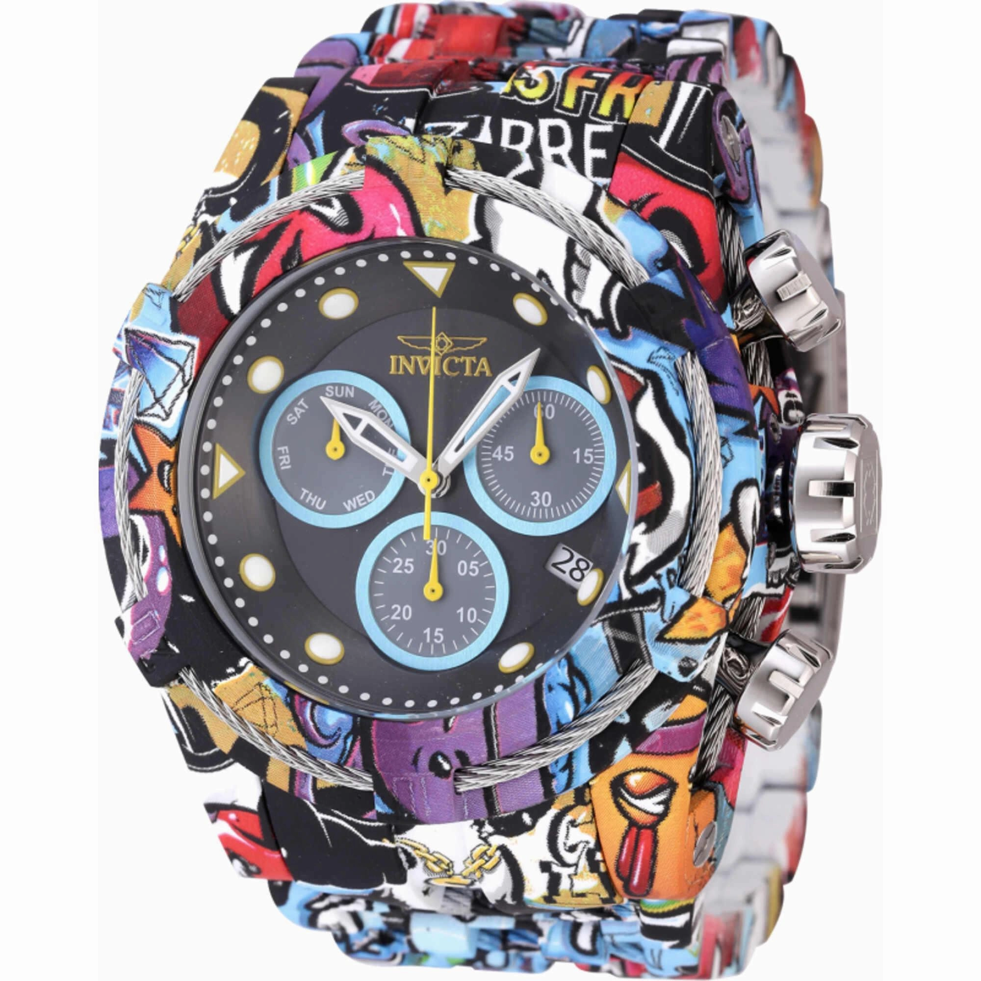 Invicta Men's Watch - Bolt Black, Blue and Grey Dial Aqua Plated Bracelet | 45488