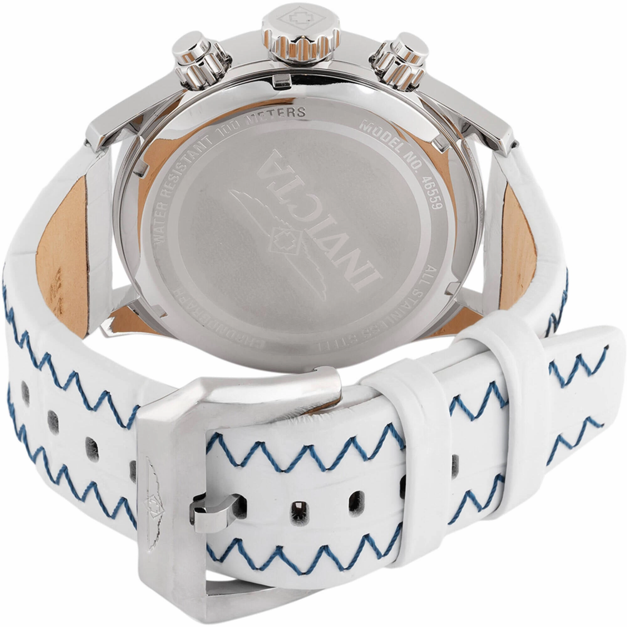 Invicta Men's Watch - Bolt Quartz Chronograph Blue Dial White Leather Strap | 46559