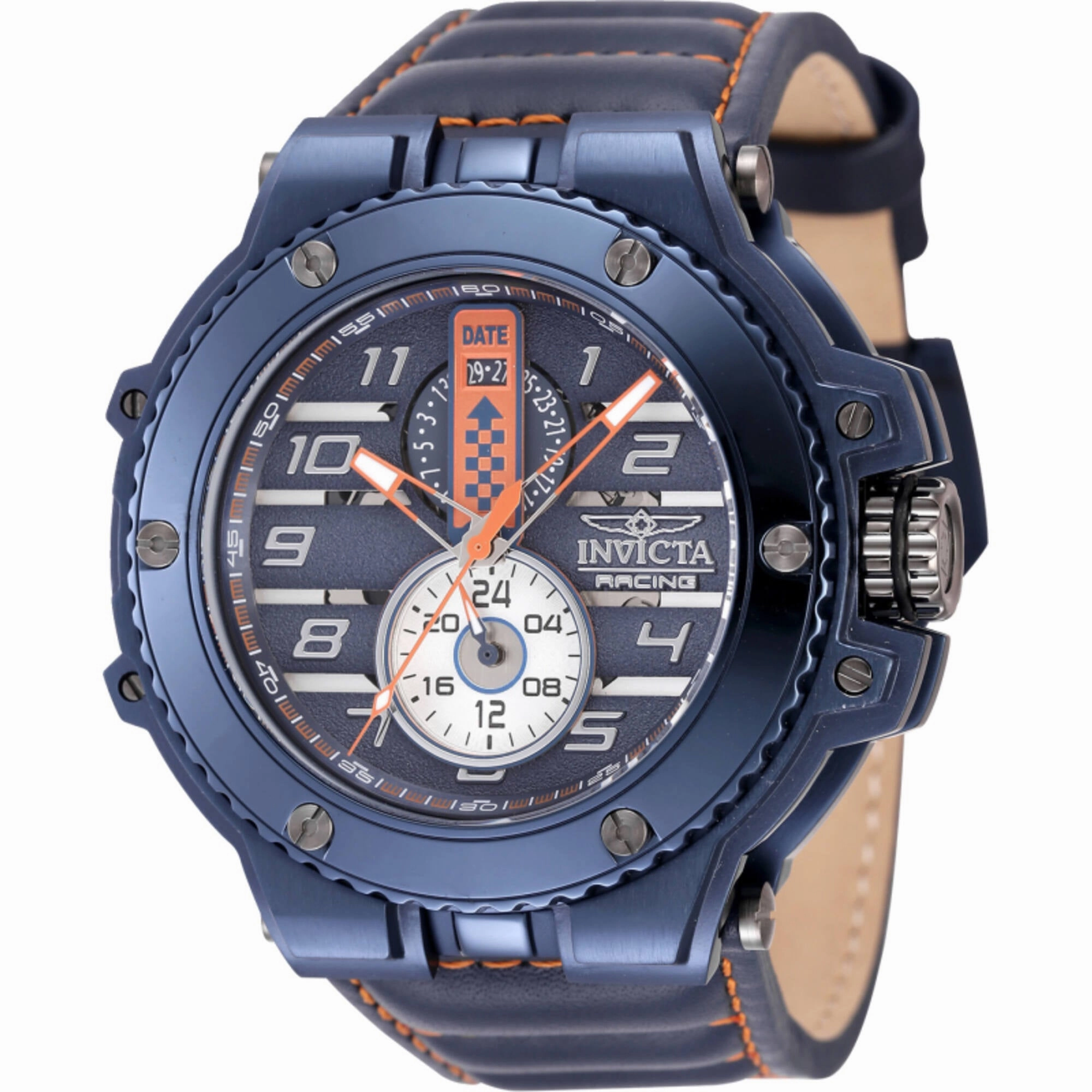 Invicta Men's Watch - Invicta Racing Downforce Dark Blue Case Leather Strap | 47382