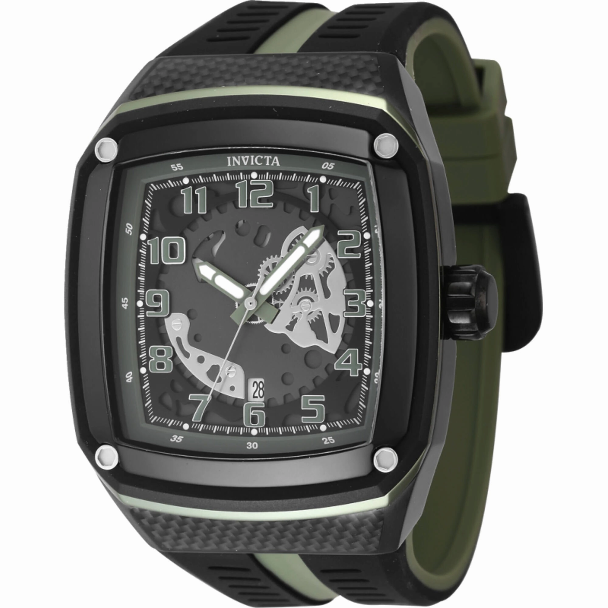 Invicta Men's Watch - Invicta Racing Gunmetal and Green Dial Silicone Strap | 48067