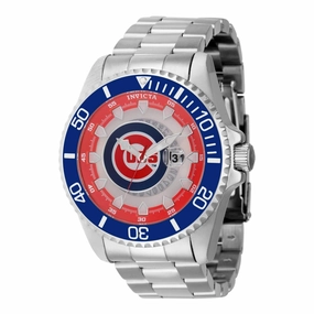Invicta Men's Watch - MLB Chicago Cubs Rotating Bezel Silver Steel Bracelet | 43458