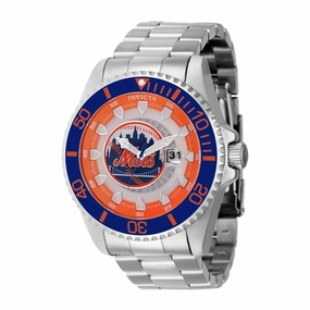 Invicta Men's Watch - MLB New York Mets Rotating Bezel Silver Steel Bracelet | 43471