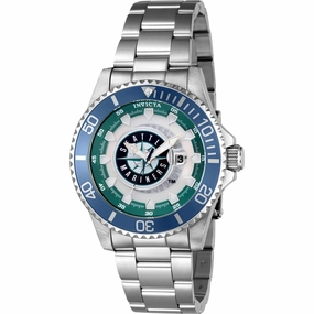 Invicta Men's Watch - MLB Seattle Mariners Date Display Silver Steel Bracelet | 43478