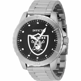 Invicta Men's Watch - NFL Las Vegas Raiders Quartz Black Dial Steel Bracelet | 48085