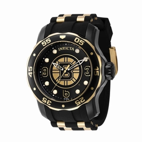 Invicta Men's Watch - NHL Boston Bruins Rotating Bezel Black Silicone Strap | 42320