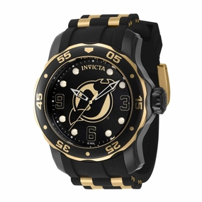 Invicta Men's Watch - NHL New Jersey Devils Rotating Bezel Black Rubber Strap | 42310