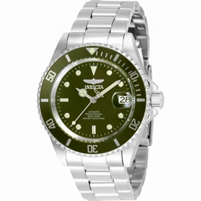 Invicta Men's Watch - Pro Diver Automatic Military Green Dial Silver Steel | 35690