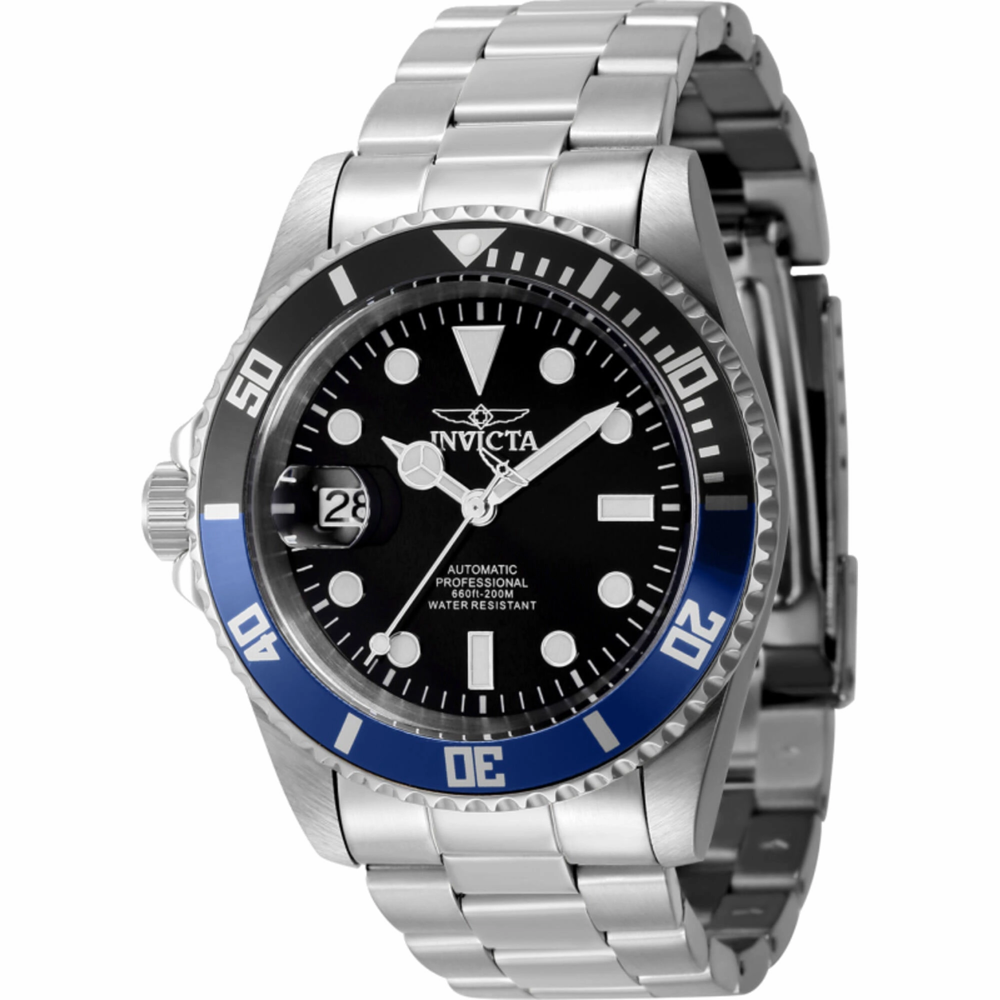 Invicta Men's Watch - Pro Diver Black Dial Silver Stainless Steel Bracelet | 43977