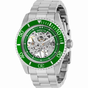 Invicta Men's Watch - Pro Diver Green and Silver Tone Skeleton Dial Bracelet | 37879