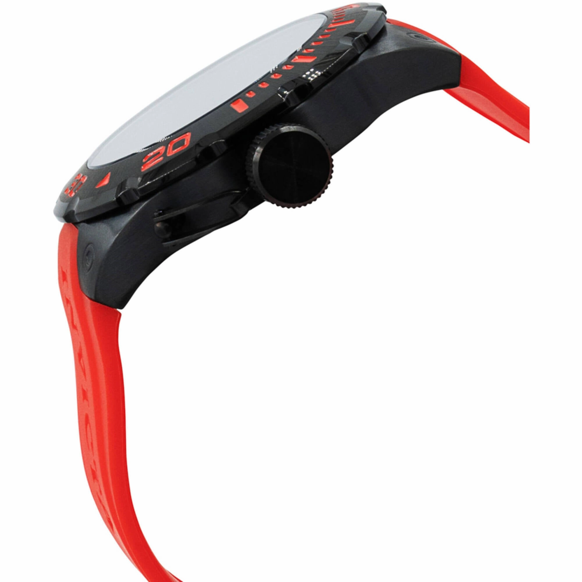 Invicta Men's Watch - Pro Diver Quartz Black Dial Red Silicone Rubber Strap | 16139
