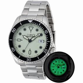Invicta Men's Watch - Pro Diver Quartz Luminous Green Dial Steel Bracelet | 47305