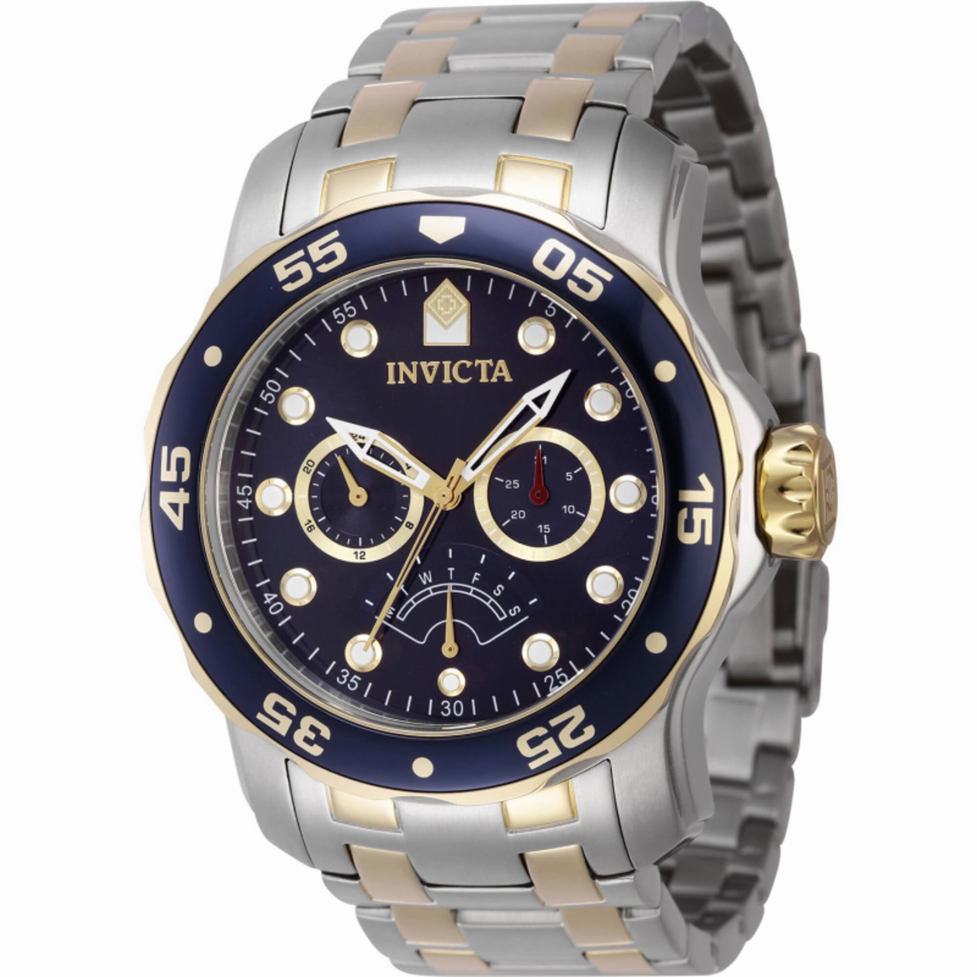 Invicta Men's Watch - Pro Diver Quartz Rotating Bezel Blue Dial TT Bracelet | 47001