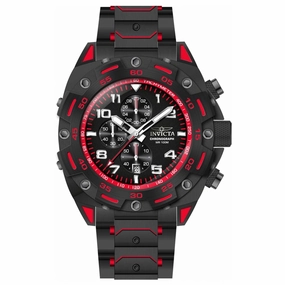 Invicta Men's Watch - Sea Monster Chronograph Black and Red Dial Bracelet | 37667