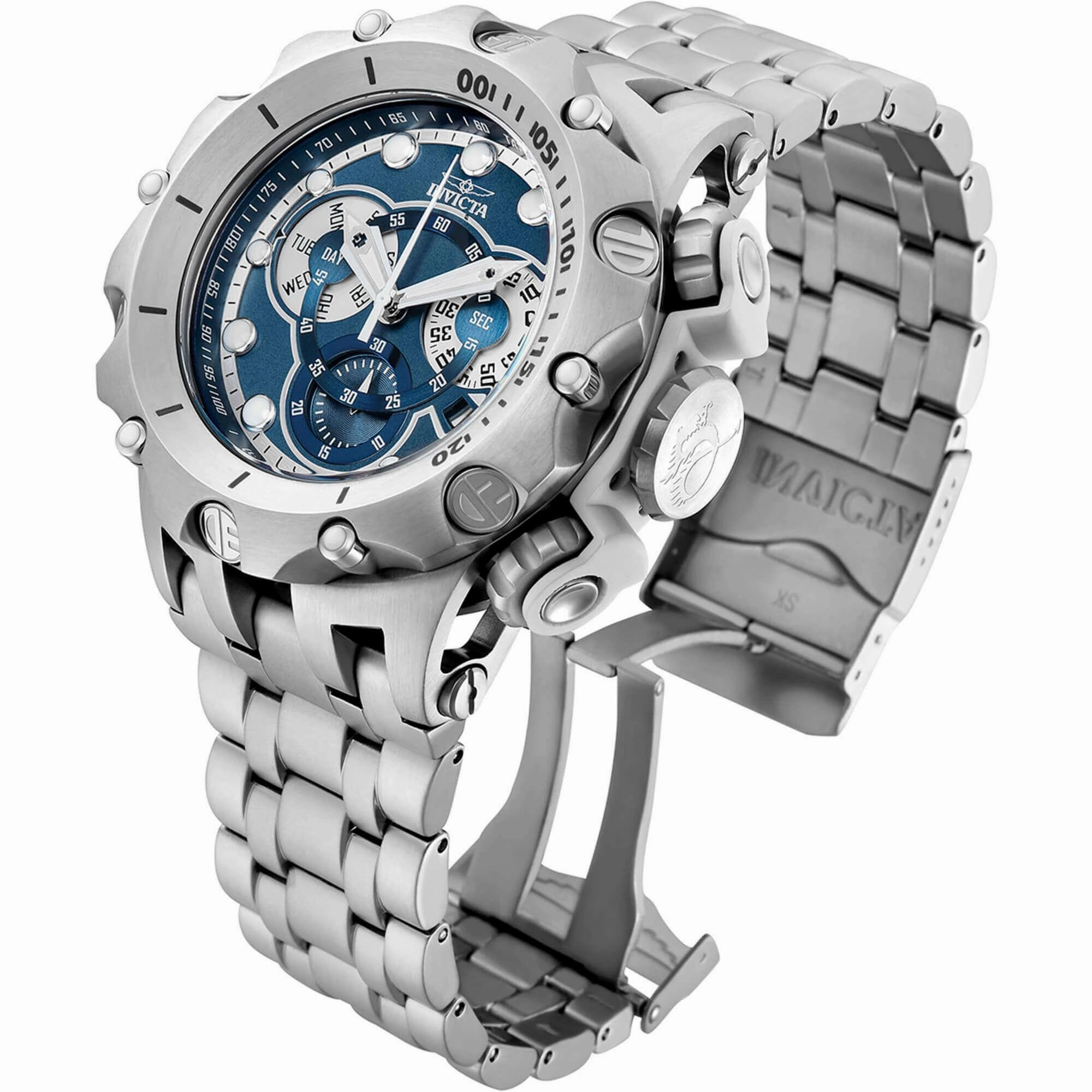 Invicta Men's Watch - Venom Chronograph Blue and Silver Dial Steel Bracelet | 32761