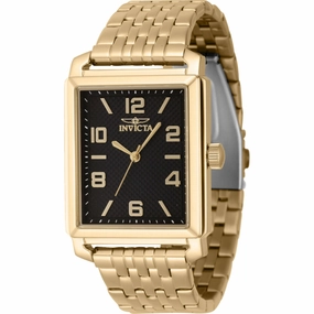 Invicta Men's Watch - Vintage Black Dial Yellow Gold Steel Bracelet Quartz | 46660