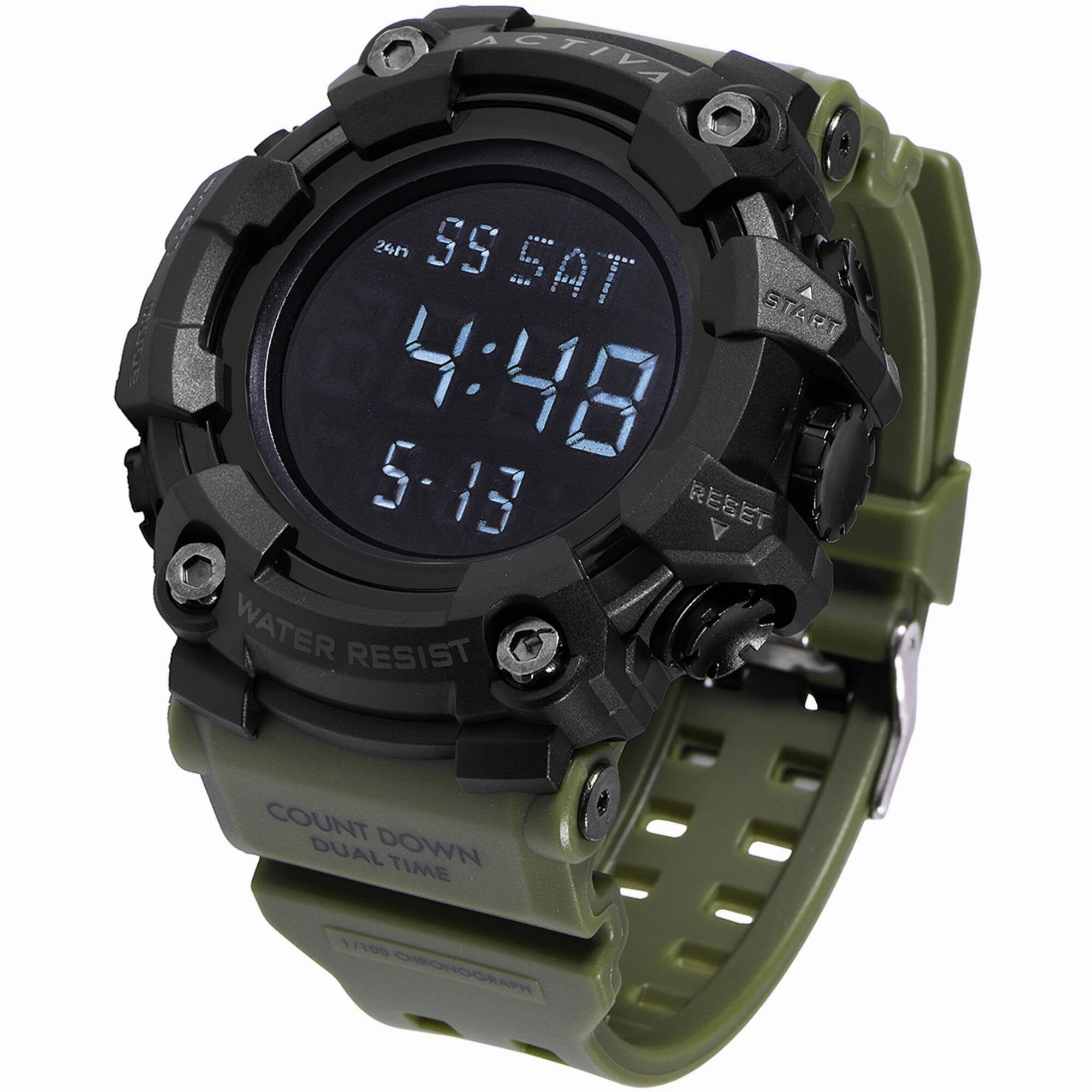 Invicta Men's Watch Activa Dual Time Army Green Strap Digital Alarm ACW1968-002