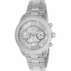 Invicta Women's Chrono Watch - Angel Silver Tone Dial Stainless Steel Bracelet | 21419