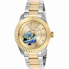 Invicta Women's Quartz Watch - Angel Crystal Gold Tone Dial Two Tone Bracelet | 27442