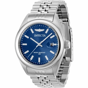 Invicta Women's Quartz Watch - Aviator Blue Dial SS Bracelet Date Display | 38421