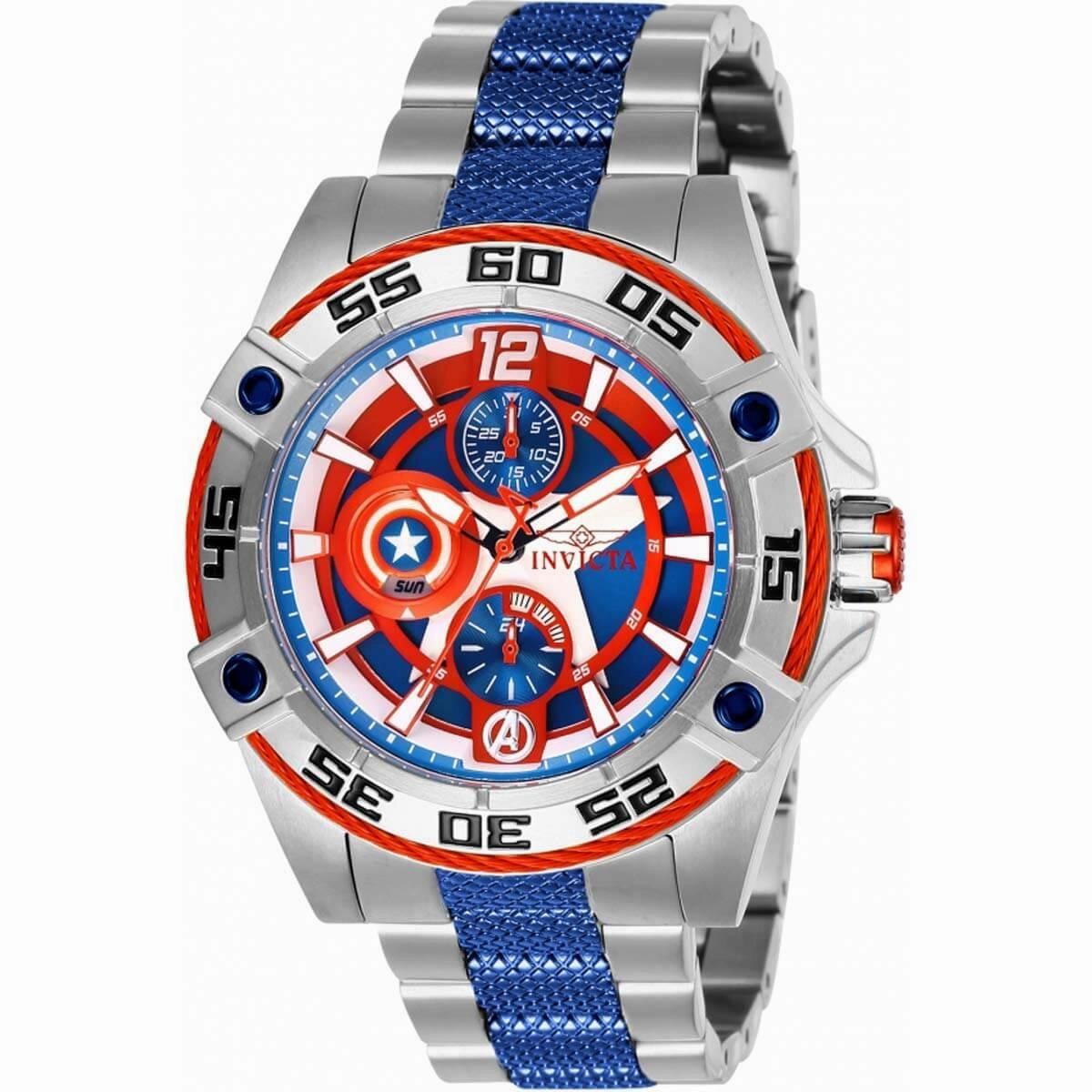 Invicta Women's Quartz Watch - Marvel Blue and Red Dial Two Tone Bracelet | 27018