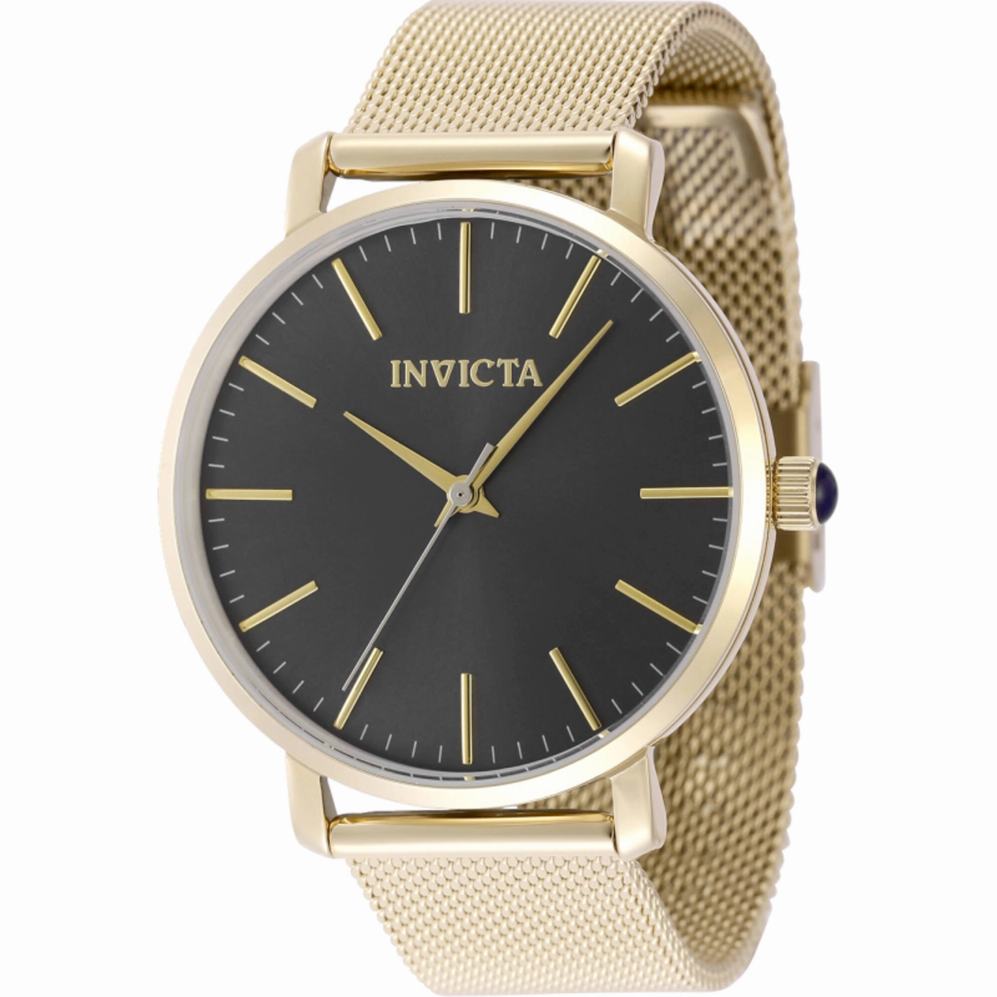 Invicta Women's Watch - Angel Quartz Black Dial Yellow Gold Mesh Bracelet | 48845