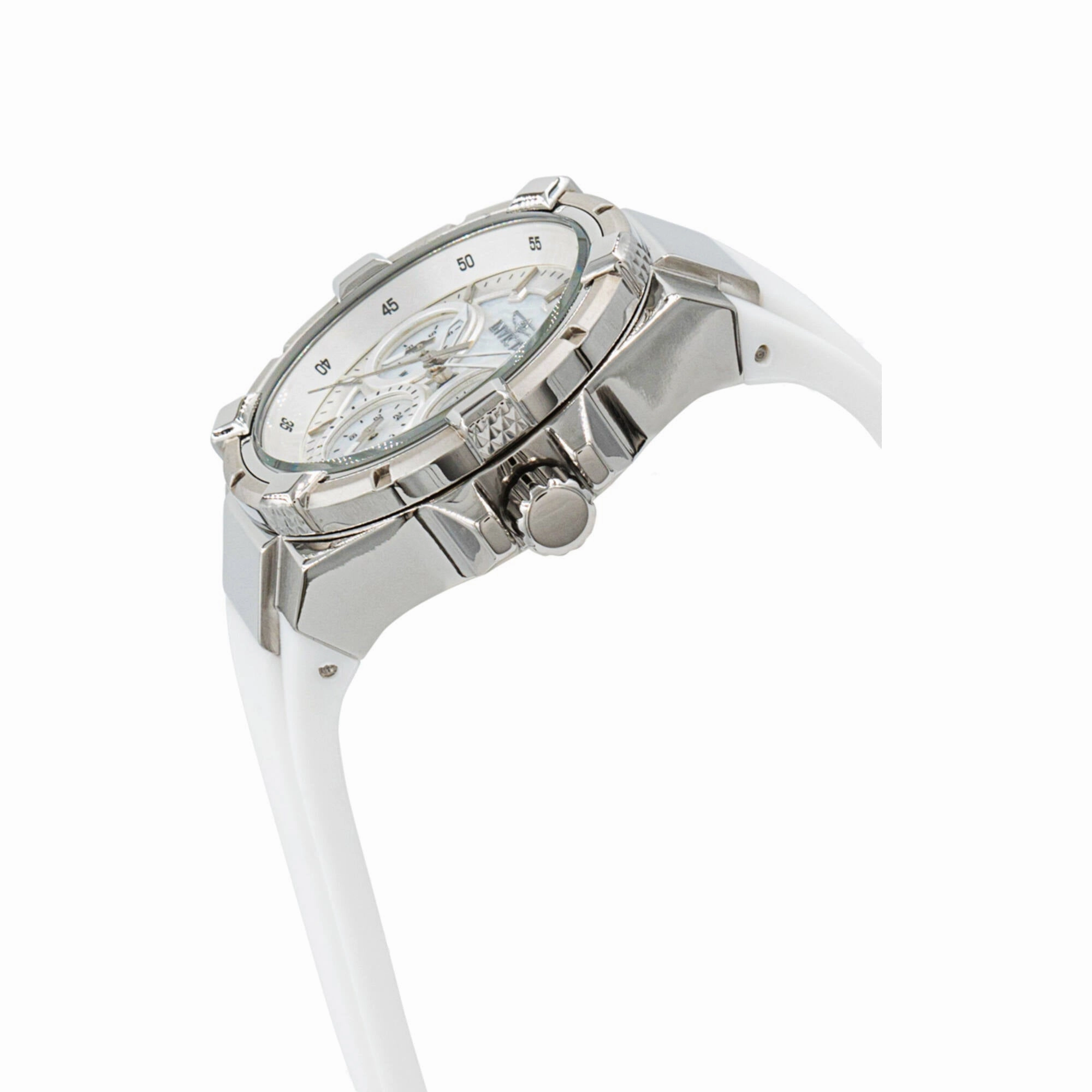 Invicta Women's Watch - Aviator Chronograph Silver Tone and White Dial Strap | 37297