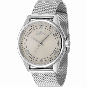 Invicta Women's Watch - Celestial Quartz Ivory Dial Silver Steel Bracelet | 48486
