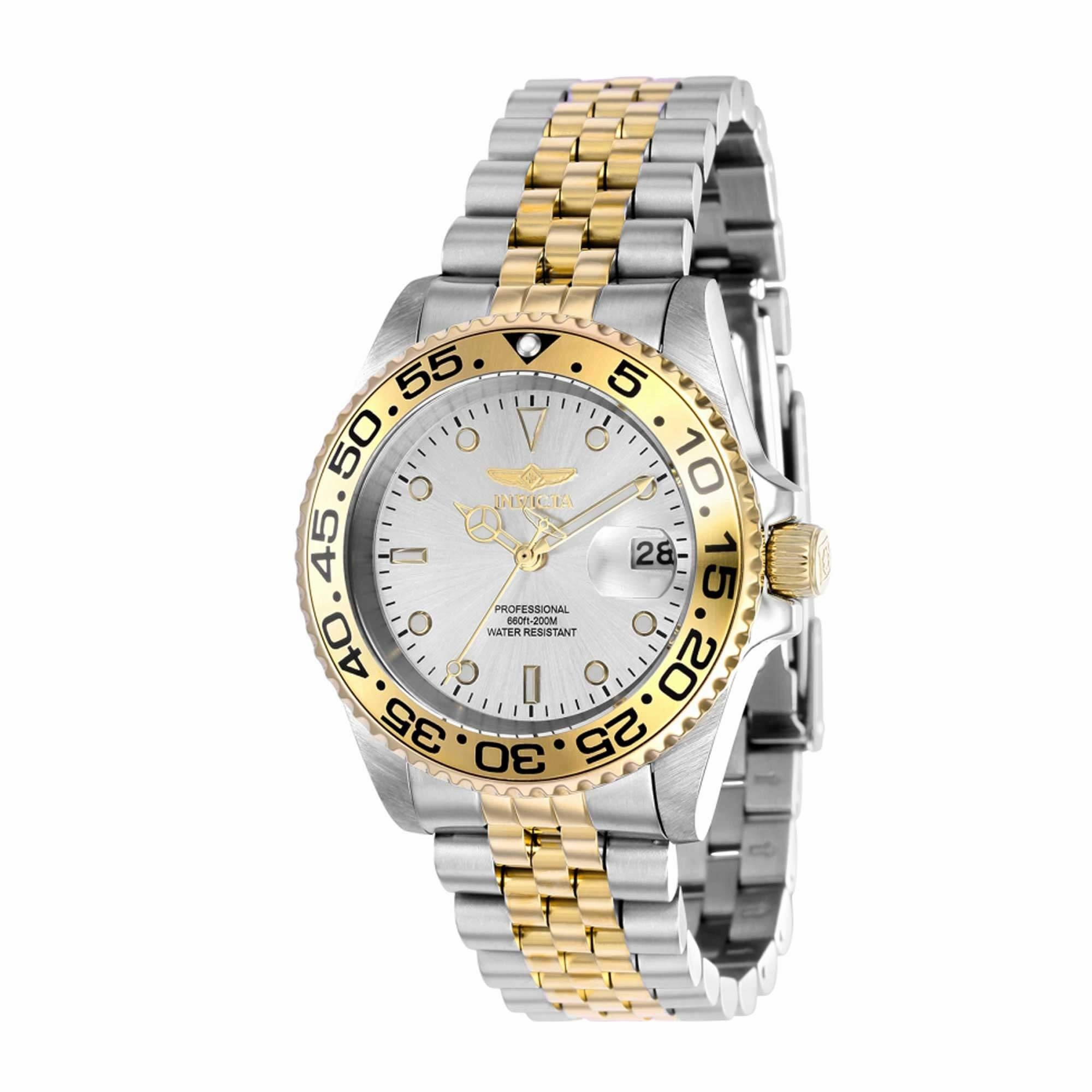 Invicta Women's Watch - Pro Diver Silver Tone Dial Date Display Rotating Bezel | 37162