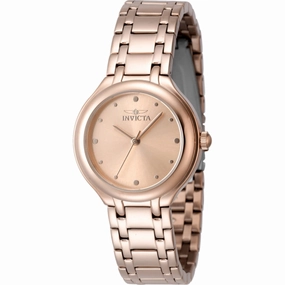 Invicta Women's Watch - Wildflower Quartz Rose Gold Brass Dial Steel Bracelet | 48228
