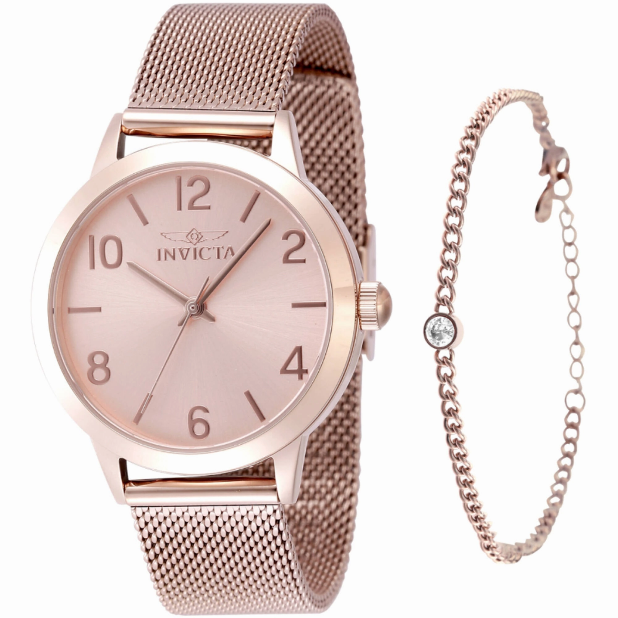 Invicta Women's Watch - Wildflower Quartz Rose Gold Dial Steel Mesh Bracelet | 48331