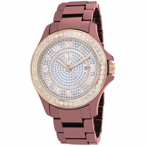 Jivago Women's Watch - Ceramic Quartz White Dial Maroon Ceramic Bracelet | JV9416
