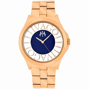 Jivago Women's Watch - Fun Swiss Quartz Black Dial Rose Gold Steel Bracelet | JV8412