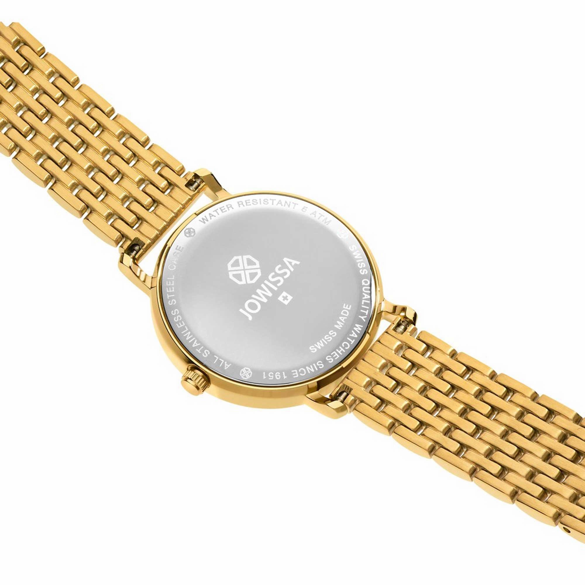 Jowissa Women's Watch - Roma White Dial Yellow Stainless Steel Bracelet | J2.286.M