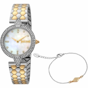 Just Cavalli Women's Watch - Set Quartz Mop Dial Two Tone Bracelet | JC1L159M0085