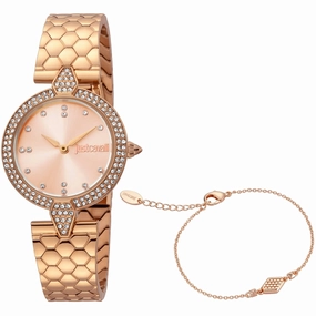 Just Cavalli Women's Watch - Set Quartz Rose Gold Tone Dial Bracelet | JC1L159M0075