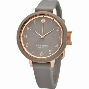 Kate Spade Women's Watch - Park Row Rose Gold Case Grey Dial Rubber Strap | KSW1519
