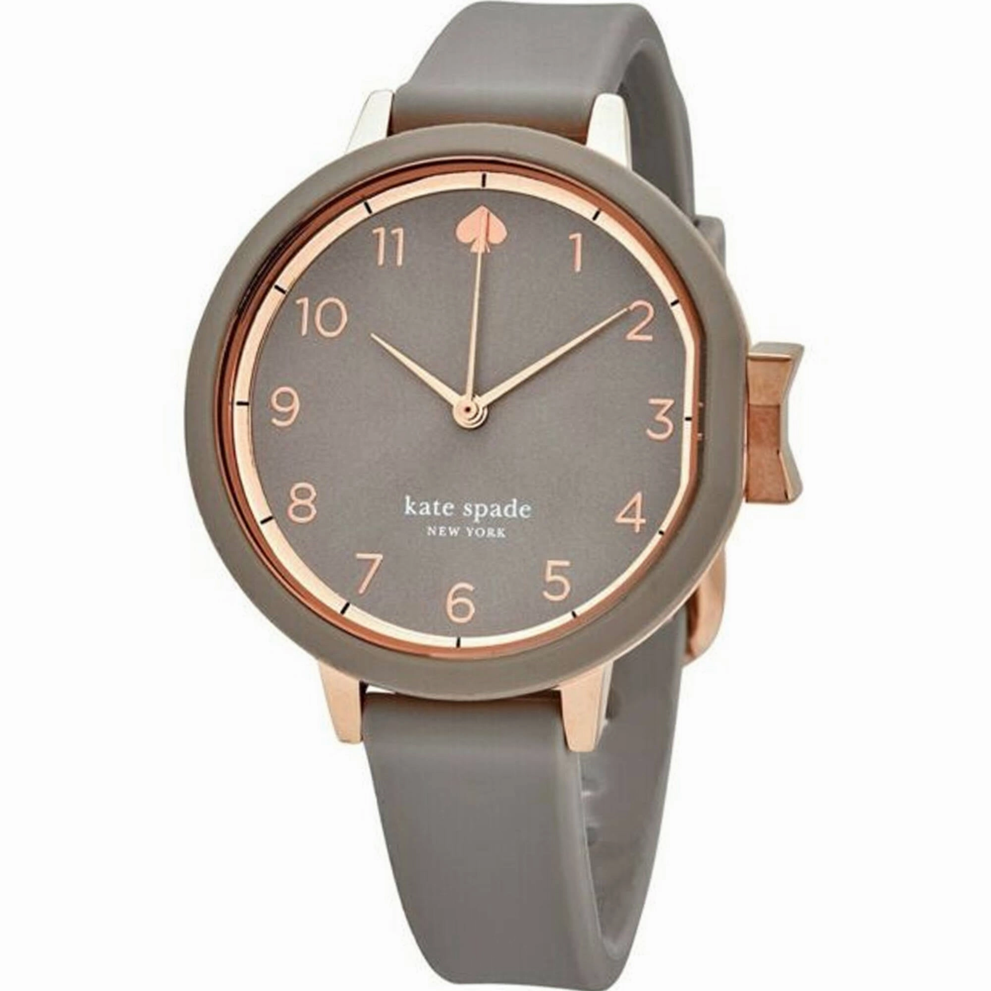 Kate Spade Women's Watch - Park Row Rose Gold Case Grey Dial Rubber Strap | KSW1519