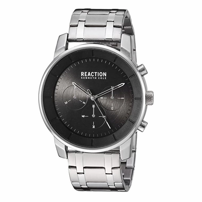Kenneth Cole REACTION Men's Analog-Quartz Watch with Stainless-Steel Strap, Silver, 22 (Model: RK50082010)